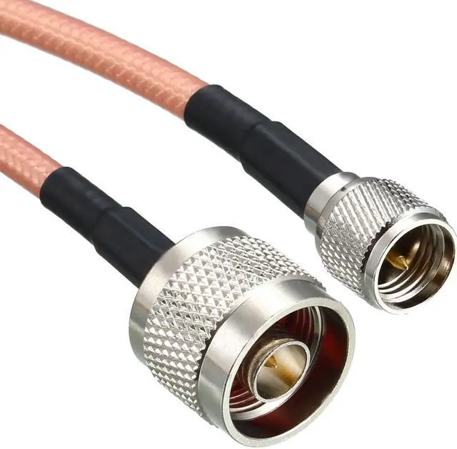 Alt view image 3 of 4 - Mini UHF Male to N Male Right Angle RG400 RF Coaxial Cable 0.6M/2Ft Long
