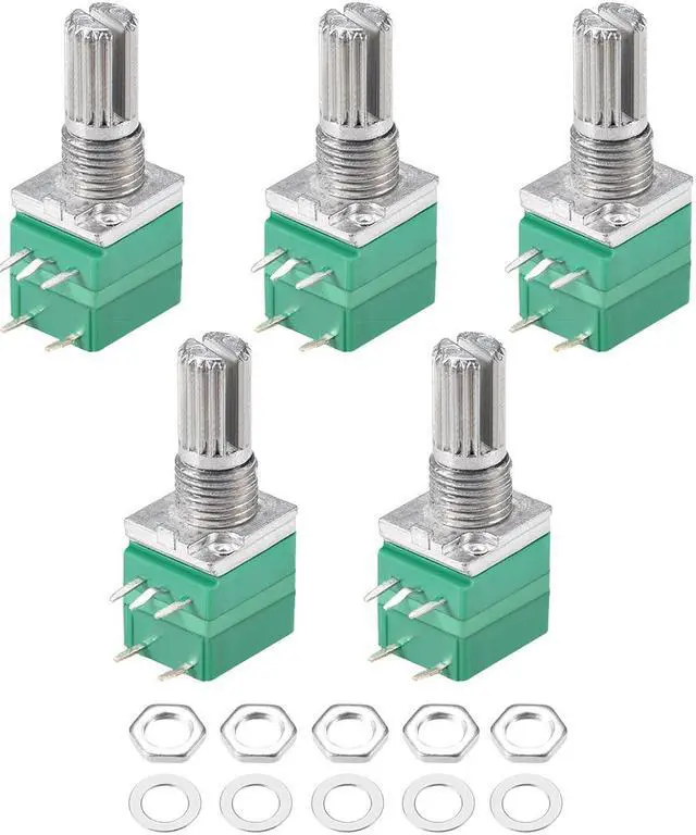 Main image of Potentiometer With Switch  B500K Ohm Variable Resistors Single Turn Rotary Carbon Film Taper RV097NS  5pcs