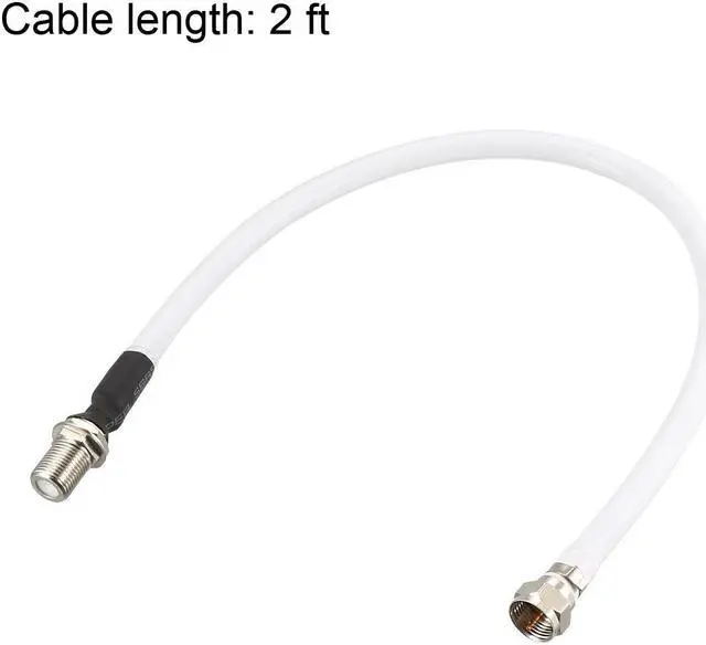 Alt view image 5 of 5 - RG6 Coax Cable F Type Male to F Type Female Coaxial Cable 2 Feet