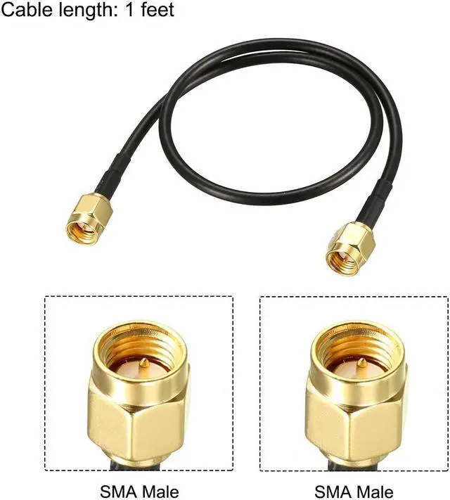 Alt view image 2 of 4 - SMA Male to SMA Male Coaxial Cable 50 ohm 1 feet RG174 2pcs