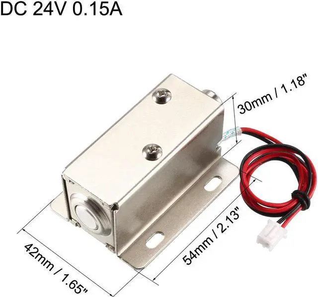 Alt view image 2 of 4 - DC 24V 0.15A 9.3mm Electromagnetic Solenoid Lock Assembly for Electirc Lock Cabinet Door Lock