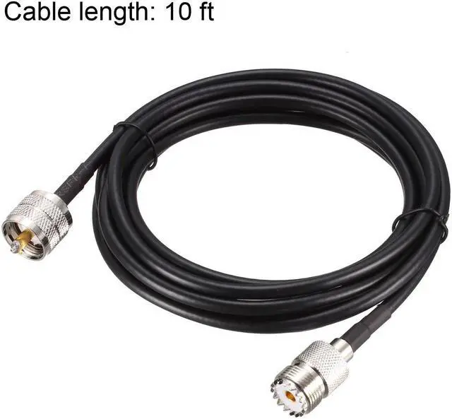 Alt view image 4 of 4 - UHF SO239 Female to UHF PL259 Male Low Loss RG58 Coax Cable 10 ft