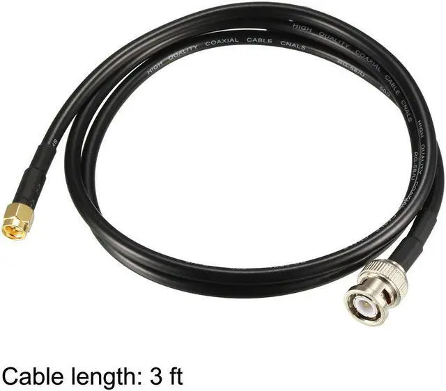 Alt view image 4 of 4 - RG58 Coaxial Cable with BNC Male to SMA Male Connectors 50 Ohm 3 ft