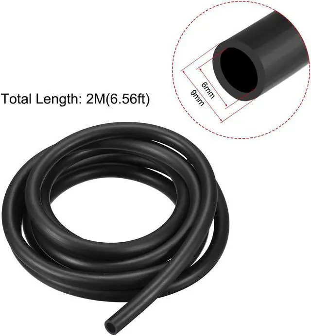 Alt view image 2 of 2 - Fuel Line Hose,NBR,6mm ID x 9mm OD,2M/6.56FT,Diesel Petrol Water Hose Engine Pipe Tubing