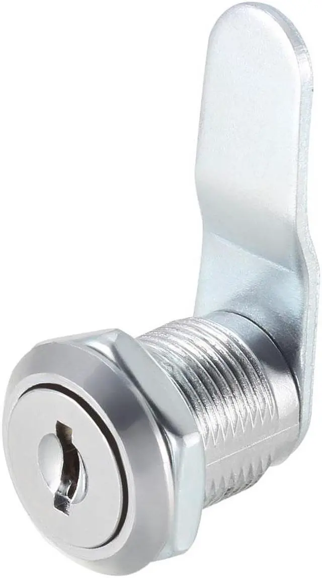 Alt view image 2 of 6 - Cam Lock 20mm Cylinder Long Cabinet Locks Fits for 1/2-inch Max Thickness Panel Keyed Different 2Pcs