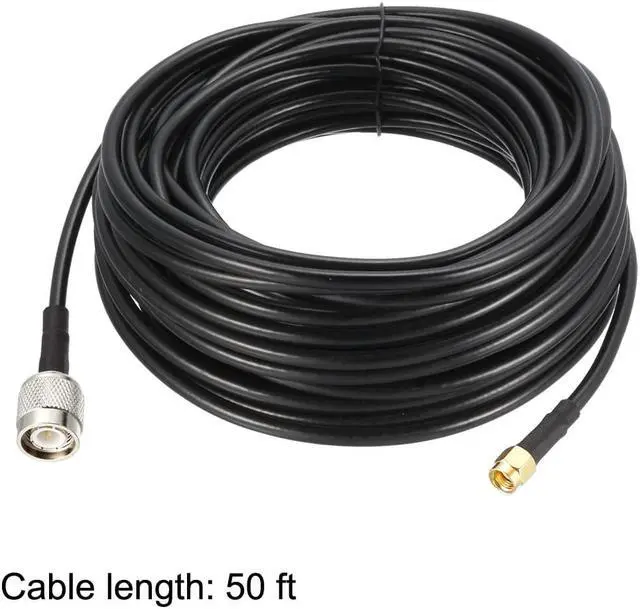 Alt view image 4 of 4 - SMA Male to TNC Male RG58 RF Coaxial Cable 50 ft