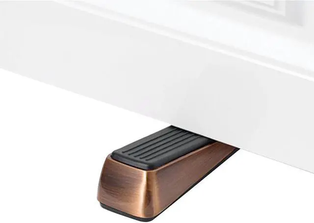 Alt view image 3 of 3 - Door Stopper, Wedge Holds Doors Firmly and Doesnt Budge, Made of Rubber and Zinc Alloy Copper Tone