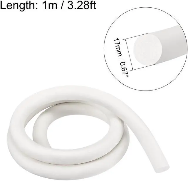 Main image of Silicone Foam Seal Strip 17mm 1m 3.3ft Sponge Rubber Cord Solid