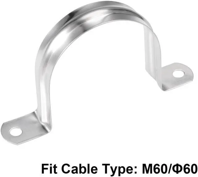 Alt view image 3 of 4 - U Shaped Conduit Clamp Saddle Strap Tube Pipe Clip Stainless Steel M60 5Pcs