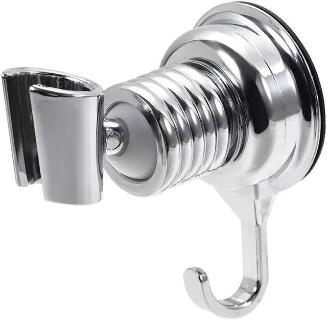 Main image of Shower Head Holder Adjustable Suction Cup ABS Wall Mount Handheld Shower Bracket with Hook Adhesive Stick Disc