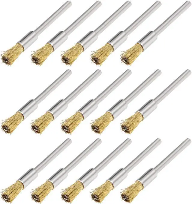Main image of 6mm Wire Brush Copper Plated Crimped Steel with 1/8-inch Shank 15 Pcs