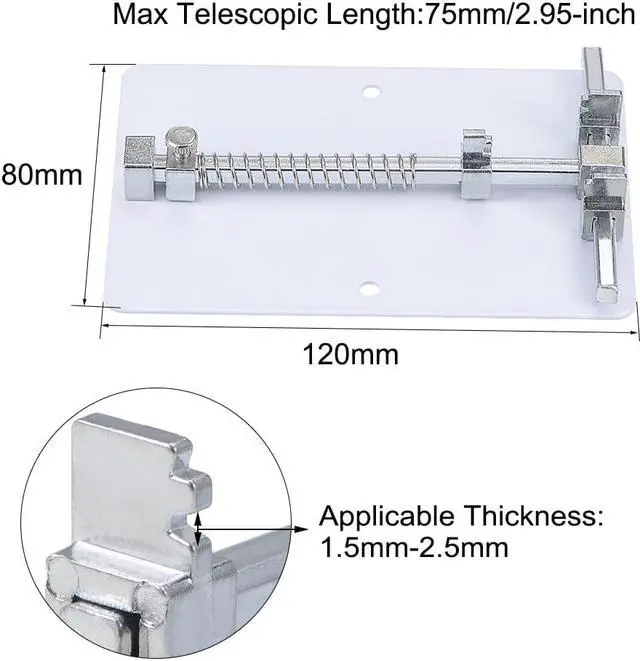 Alt view image 2 of 3 - PCB Circuit Board Holder, Universal Holder for Adjustable Mobile Phone Repair and Soldering, Stainless Steel Plate