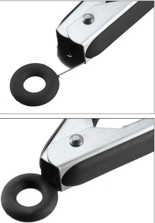 Alt view image 4 of 4 - Kitchen Tongs Stainless Steel Locking Tong Set of 3 7-inch 9-inch 12-inch with Silicone Tip for Cooking Grilling Barbecue Black