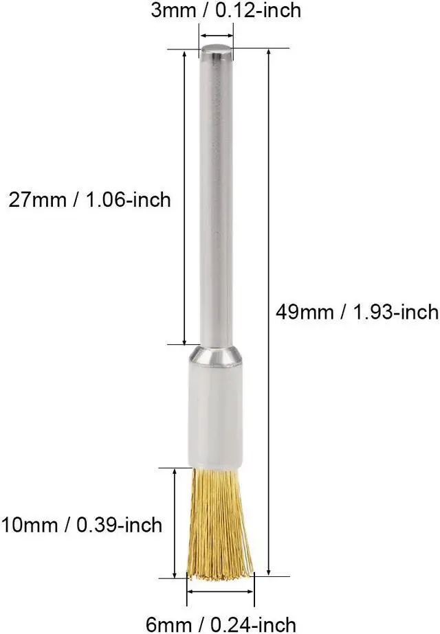 Alt view image 2 of 4 - 6mm Wire Brush Copper Plated Crimped Steel with 1/8-inch Shank 15 Pcs