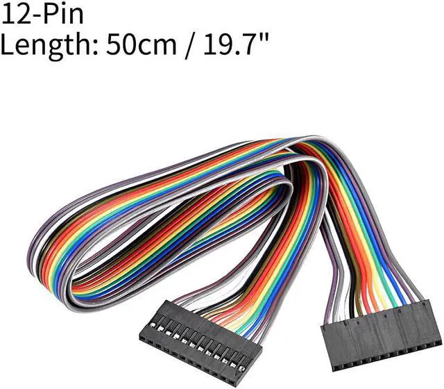 Alt view image 2 of 3 - Jumper Wires 12-Pin Female to Female 50cm Ribbon Cables for Breadboard Arduino DIY Multicolor