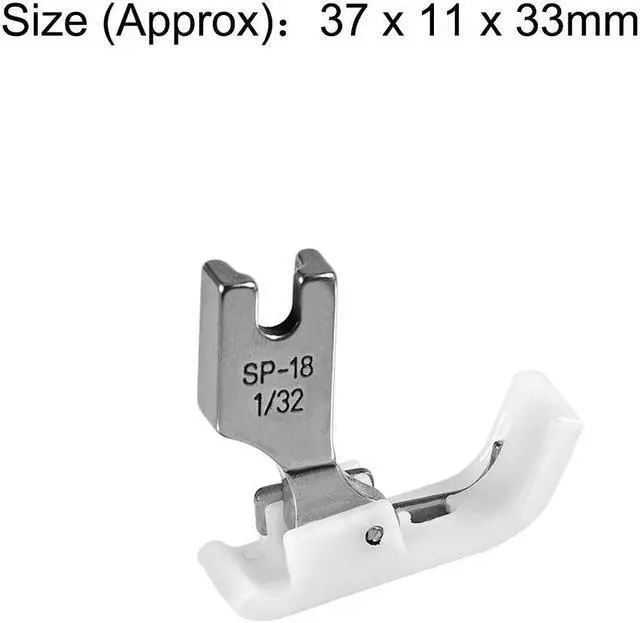 Alt view image 2 of 2 - #SP-18 Industrial Sewing Machine Hinged Presser Foot with Right Guide 1/32" (1mm) White