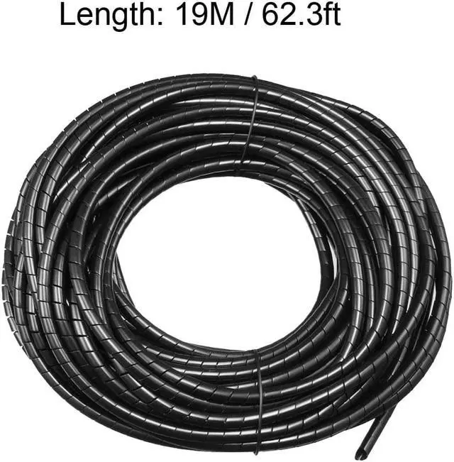 Alt view image 4 of 5 - 3mm Flexible Spiral Tube Cable Wire Wrap Manage Cord 19M Length Black