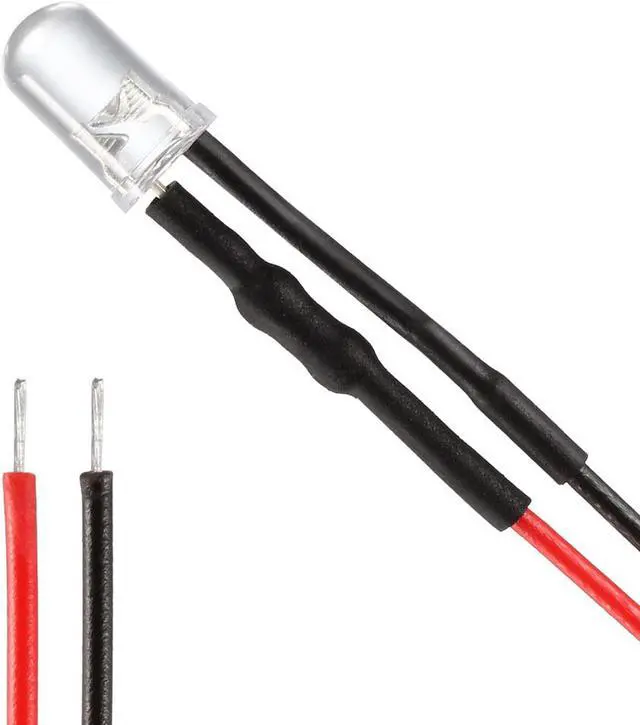 Main image of Prewired LED Light 5mm White Pre Wired Round Top Bulb Lamp DC 9-12V 20mA - 20PCS