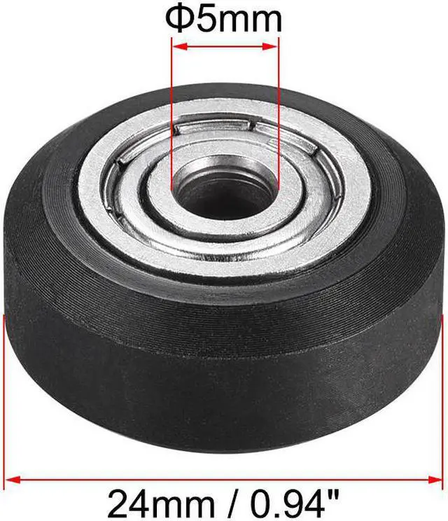 Alt view image 2 of 4 - POM V Wheel with Bearing for 3D Printer RepRap, Ender 3, CR Series OD 24mm 4pcs