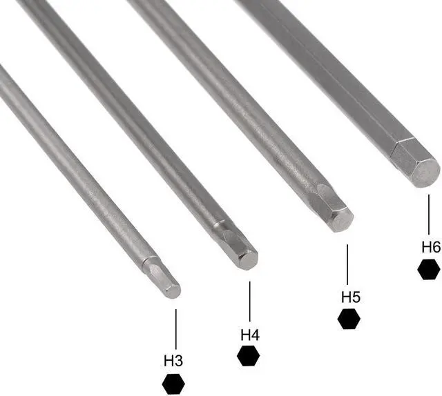Alt view image 3 of 3 - Hex Bits Set 4pcs 1/4 Inch Hex Shank H3 H4 H5 H6 Magnetic Hexagon Screwdriver Bit Set 200mm Length S2 Screw Driver Kit Tools