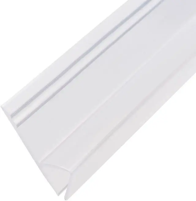 Main image of Frameless Glass Shower Door Sweep - Door Bottom Side Seal Strip h-Type with 3/4-Inch(20mm) Drip Rail - 3/8-Inch(10mm) Glass x 78.74-Inch(2000mm) Length