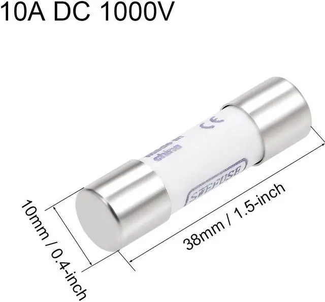 Alt view image 2 of 2 - Cartridge Ceramic Fuse 10A DC 1000V 10x38mm Fast Blow Replacement for Digital Multimeter 2pcs