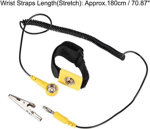 Alt view image 2 of 3 - Anti Static Wrist Straps, ESD Components, Stainless Steel Magnetic Tray Grounding Wire Alligator Clip Yellow Black