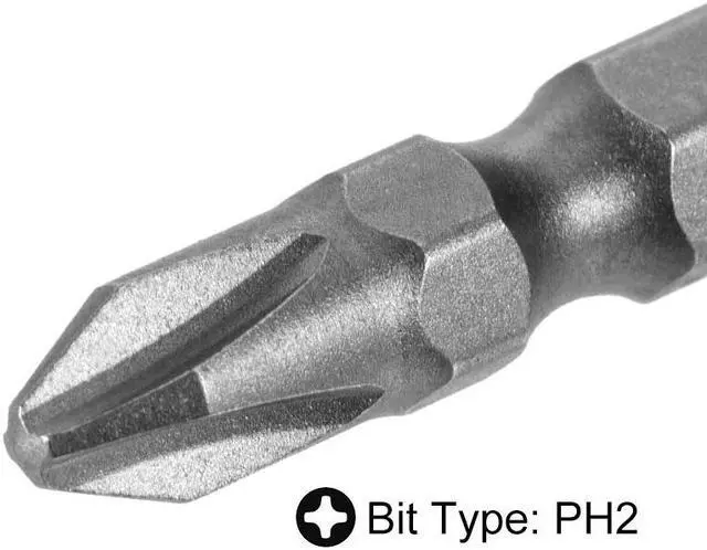 Alt view image 4 of 4 - 1/4inch Hex Shank 50mm Length Magnetic Screwdriver SL6/PH2 Slotted-Phillips Double-Head Screwdriver Bits S2 Alloy Steel