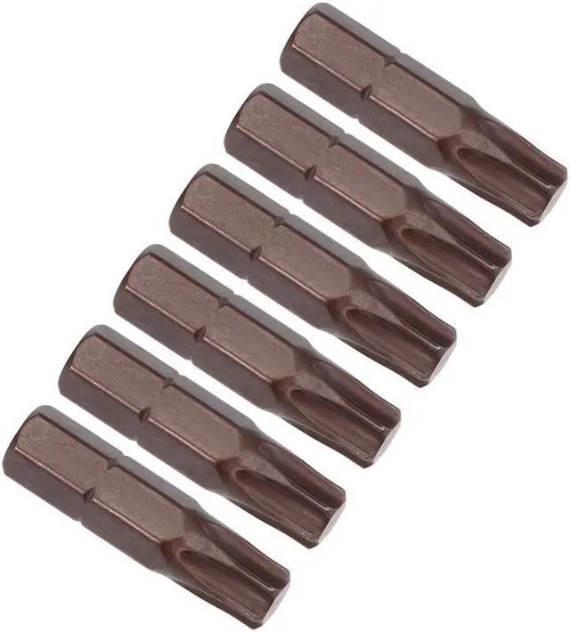 Main image of Torx Bits 6pcs 1/4 Inch Hex Shank Magnetic T35 Screwdriver Bit Set 25mm Length S2 Screw Driver Kit Tools