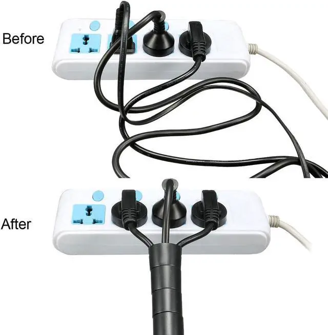 Alt view image 3 of 5 - 3mm Flexible Spiral Tube Cable Wire Wrap Manage Cord 19M Length Black