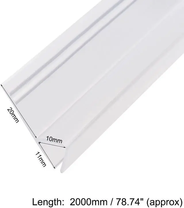Alt view image 3 of 6 - Frameless Glass Shower Door Sweep - Door Bottom Side Seal Strip h-Type with 3/4-Inch(20mm) Drip Rail - 3/8-Inch(10mm) Glass x 78.74-Inch(2000mm) Length