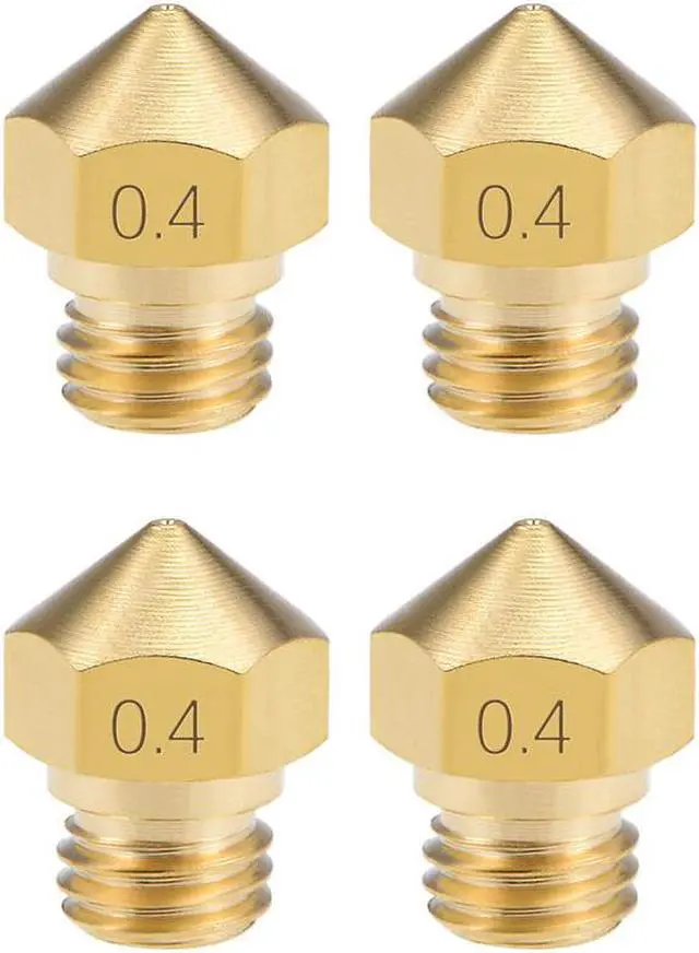Main image of 0.4mm 3D Printer Nozzle Head M7 Thread Replacement for MK10 1.75mm Extruder Print, Brass 4pcs