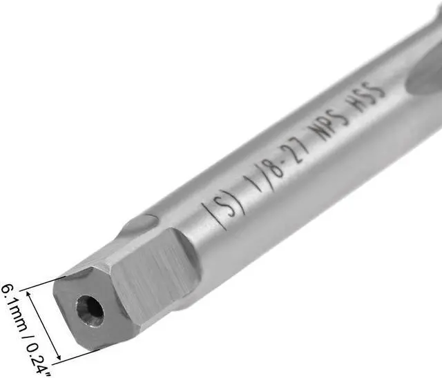 Alt view image 4 of 5 - Machine Tap 1/8-27 NPS Straight Pipe Thread 3 Flutes High Speed Steel
