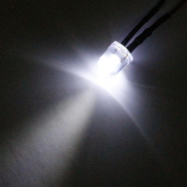 Alt view image 4 of 4 - Prewired LED Light DC 3-6V 20mA - 8mm White Pre Wired Round Top Bulb Lamp 10PCS