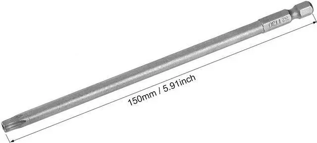 Alt view image 2 of 4 - Torx Screwdriver Bits 1/4-Inch Hex Shank 150mm Length TT30 Magnetic Security Star Screw Driver S2 Bit