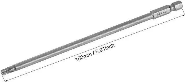 Alt view image 2 of 4 - Torx Screwdriver Bits 1/4-Inch Hex Shank 150mm Length T25 Magnetic Security Star Screw Driver S2 Bit