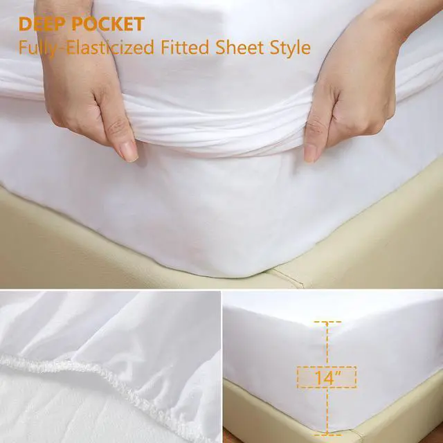Alt view image 5 of 7 - Fitted Mattress Pad Protector Cover Water-resistant Comfortable - Breathable and Soft Twin XL