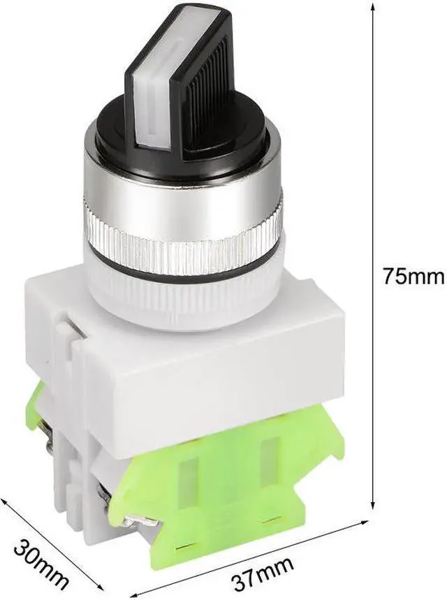 Alt view image 2 of 4 - 5pcs Latching Lock 3 Positions Rotary Selector Select Switch DPST 10A 22mm Mounting Hole Dia