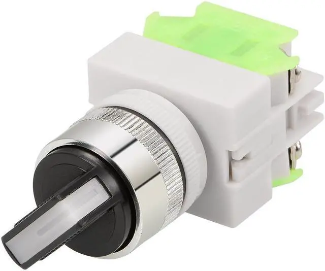 Alt view image 3 of 4 - 5pcs Latching Lock 3 Positions Rotary Selector Select Switch DPST 10A 22mm Mounting Hole Dia