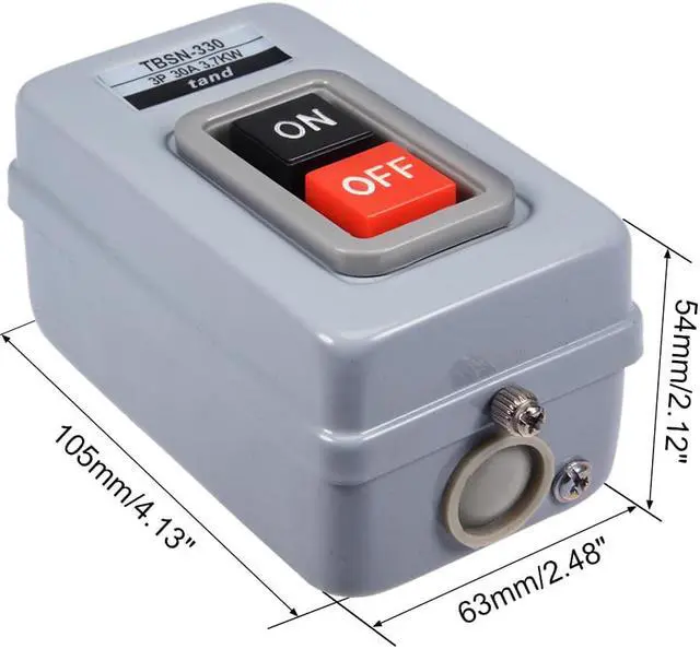 Alt view image 2 of 4 - ON OFF Power Push Button Control Switch Box 30A 3.7Kw