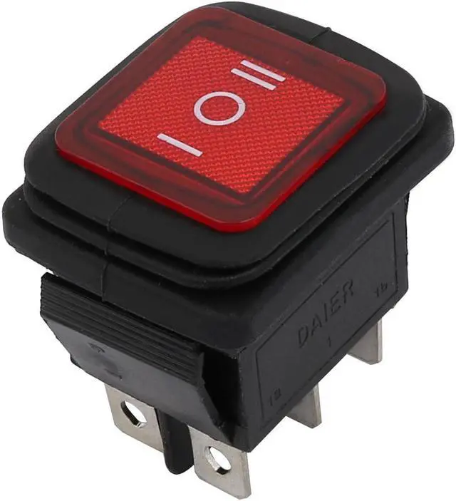 Main image of AC 250V/16A 125V/20A 6 Terminals ON/OFF/ON DPDT Latching Waterproof Rocker Switch