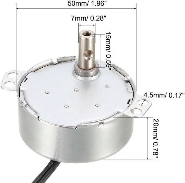 Alt view image 3 of 4 - Synchronous Motor AC 220-240V 10-12RPM 50-60Hz CCW/CW 4W Reduction Gear Motor