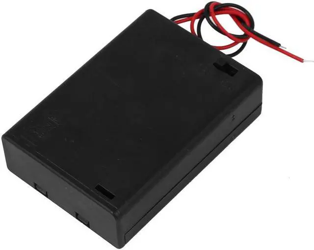 Alt view image 4 of 4 - 4.5V Power Supply 3 x AA Battery Holder Enclosed Case Box On-Off Switch 160mm Leads