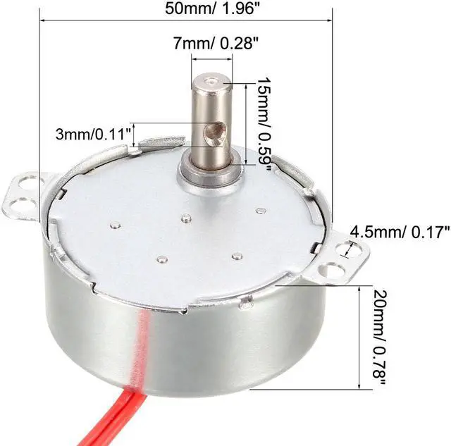 Alt view image 3 of 4 - Synchronous Motor AC 24V 2.5-3RPM 50-60Hz CCW/CW 4W Turntable Gear Box for Microwave Oven