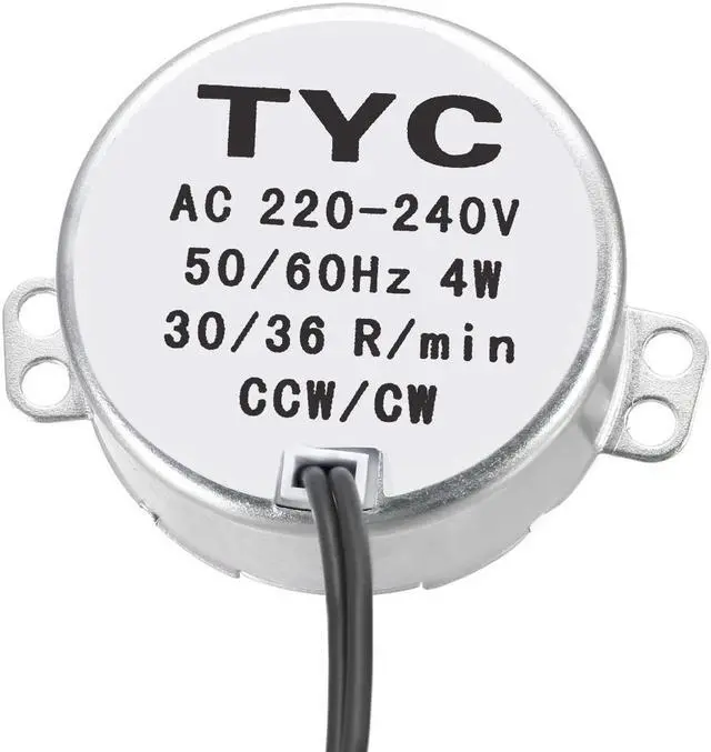 Alt view image 2 of 4 - Synchronous Motor AC 220-240V 30-36RPM 30-36Hz CCW/CW 4W Turntable Gear Box for Microwave Oven
