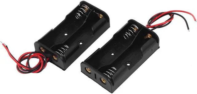 Alt view image 2 of 3 - 5 Pcs 3V Power Supply 2 X AA Battery Holder Storage Case Box 15cm Wire Lead Connector