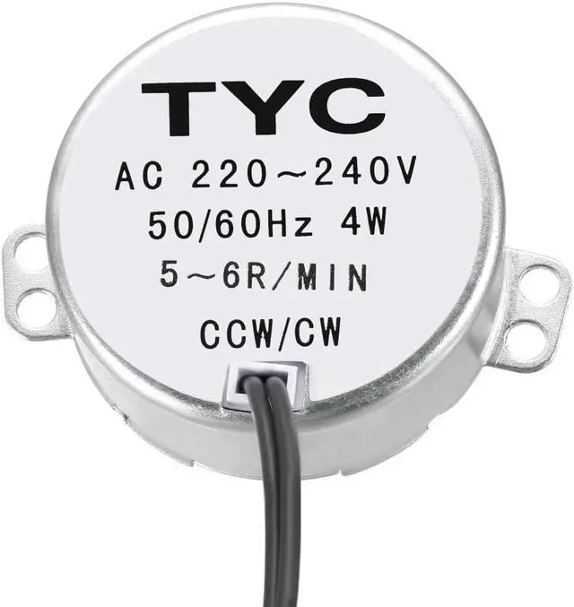 Alt view image 2 of 4 - Synchronous Motor AC 220-240V 5-6RMP 50-60Hz 4W Double Flat Shaft CW/CCW