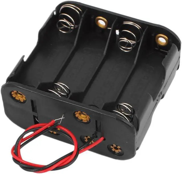 Alt view image 2 of 3 - Two Layers 8 x 1.5V AA Batteries Battery Holder Case Box w Wire Leads Black