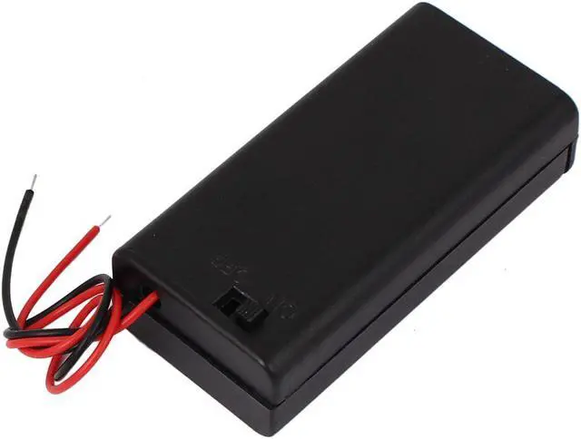 Alt view image 3 of 3 - 2 Pcs 3V Power Supply 2 x AA Battery Holder Enclosed Case Box Switch 160mm Lead