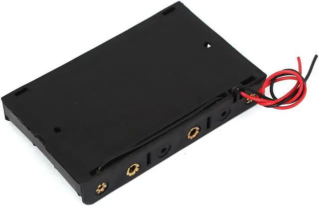 Alt view image 2 of 3 - 9V Output 6 x AA Battery Open Frame Holder Cell Case Box 150mm Lead Wire Black